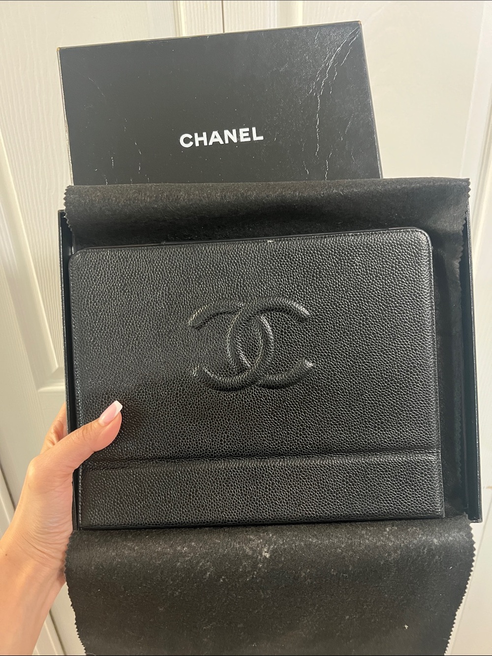 Chanel Vintage Caviar Leather IPad Folio Case